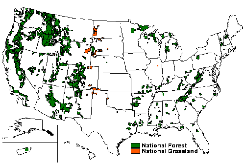 Map of USFS