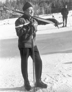Tommi Tyndall with Skis